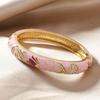 Open Chinese Cloisonne Bracelet Traditional Cheongsam Bracelet Classic Lotus Flower Bangle  Daily
