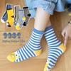 Модные Хлопковые Носки Средней Длины с Мультяшным Рисунком для Мальчиков и Девочек - Милый Весенне-Осенний Стиль для Детей