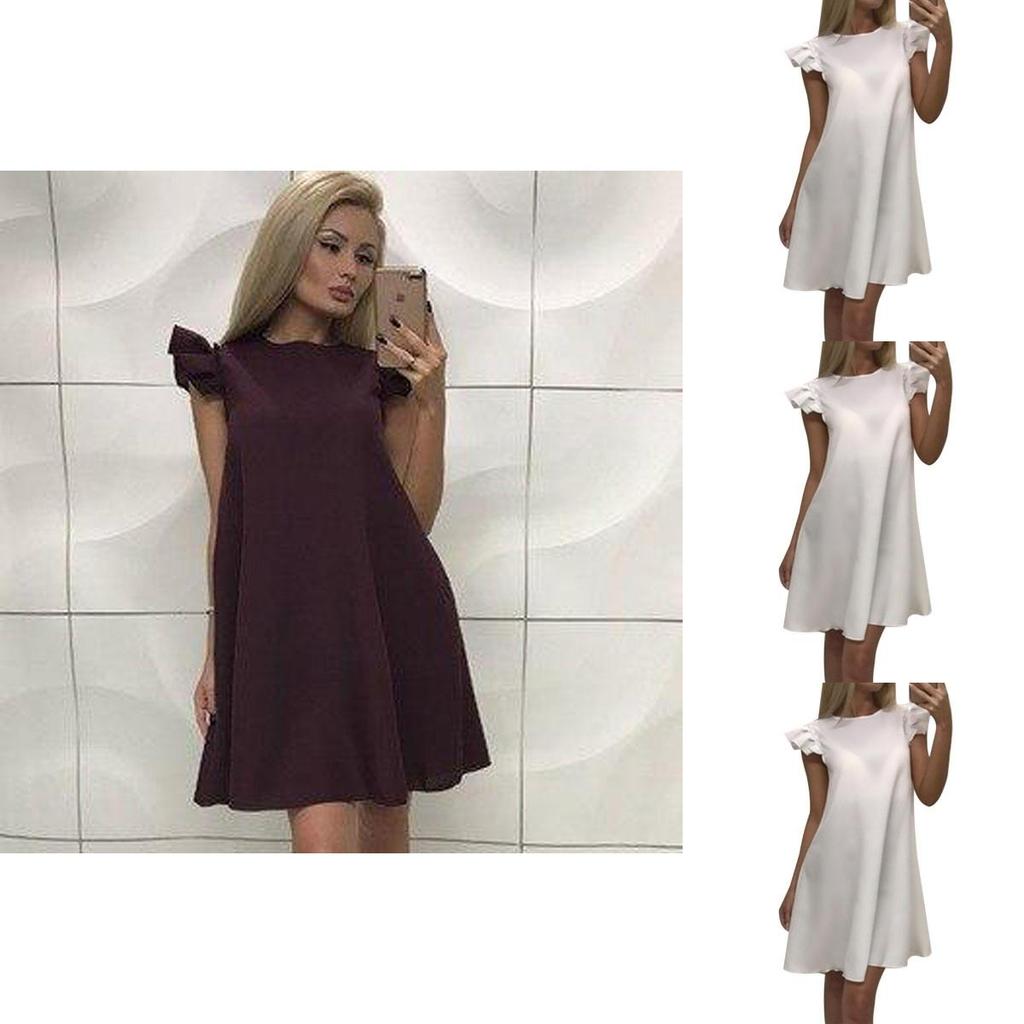 Elegant New Women's Boho Evening Cocktail Party Dress With Exquisite Lotus Leaf Sleeves