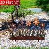 1Pc Wrought Iron Flower Garden Decoration Ground with Colorful Flower Design, Suitable for Terrace, Fence and Courtyard Decoration, Hallowe