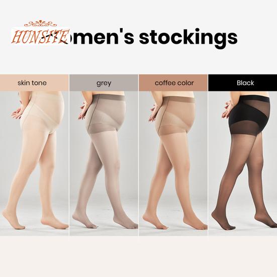 Ультратонкие женские чулки с высокой талией и хорошей эластичностью, бесшовные прозрачные колготки больших размеров с прозрачным дном