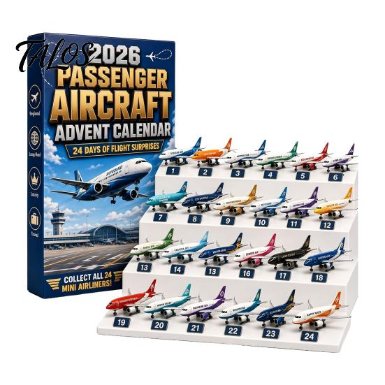 Aviation Themed Decor Aircraft Advent Calendars 2026, Airplane Toy Countdown Calendar, 24 Days Christmas Calendar with Models, 2D Acrylic Collectible