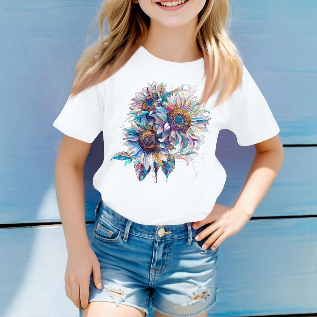 Toddler Girl Boy T-Shirts Kids Top Boys And Girls Printed Short Sleeved T-shirt