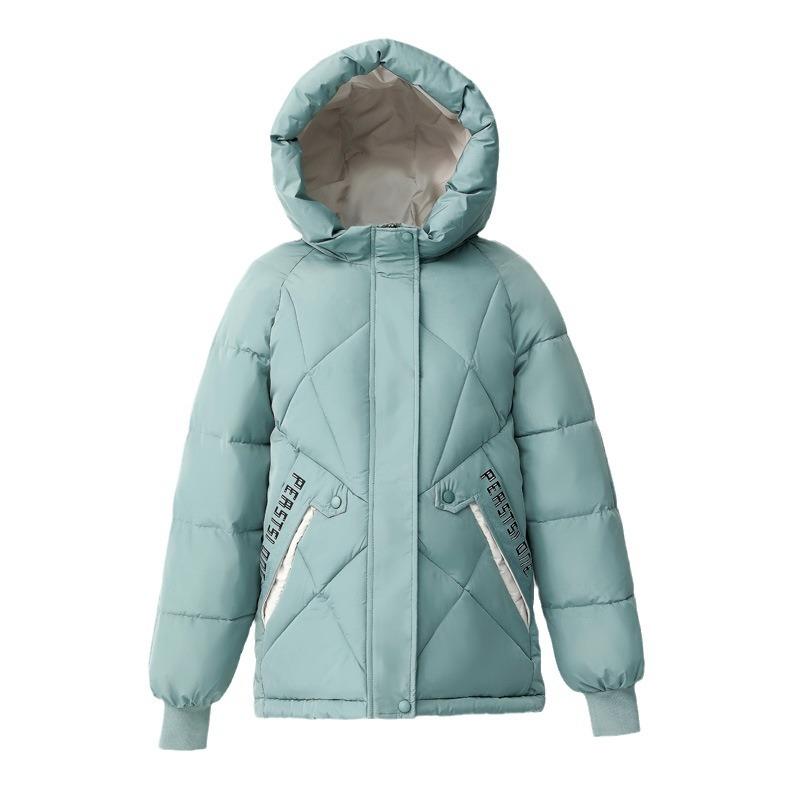 Зимняя женская куртка с хлопковой подкладкой 2025 года, новинка, женская короткая куртка с хлопковой подкладкой в корейском стиле, свободная, с капюшоном, утолщенная, с принтом, на пуху, с хлопковой подкладкой