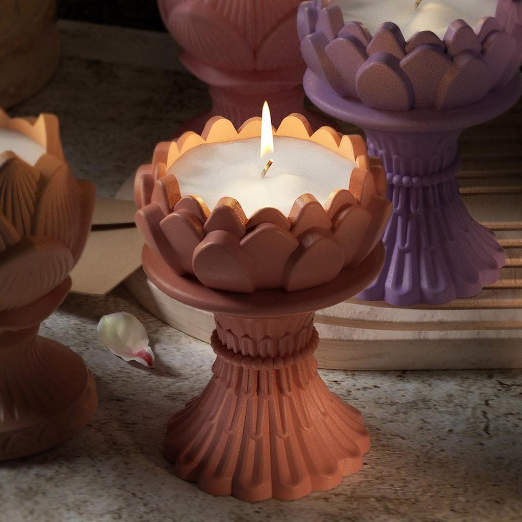 DIY Lotus силиконовая форма подсвечник ароматерапия гипсовая цементная форма 3D цветок эпоксидная смола формы украшения дома