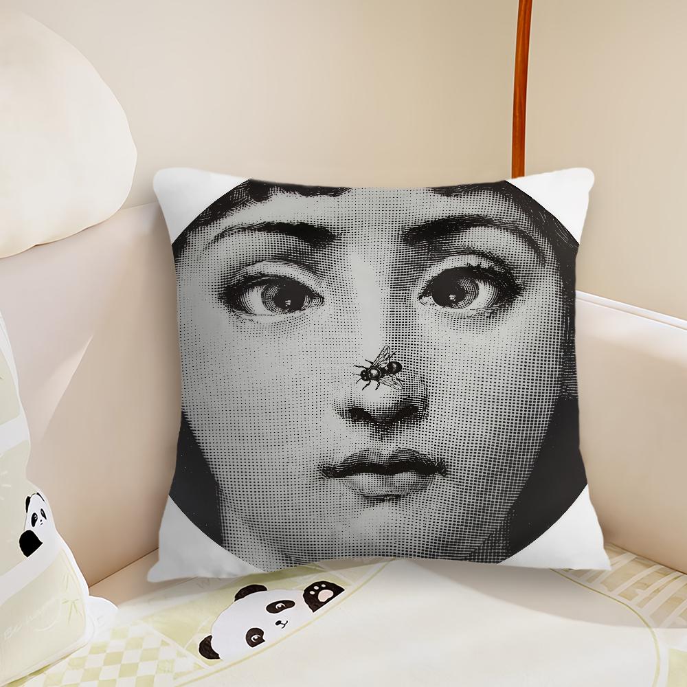 Funny woman face cushion cover Pillow Case Plush Fabric Soft Double Sided Print Sofa Cushion Cover Throw Pillow Covers