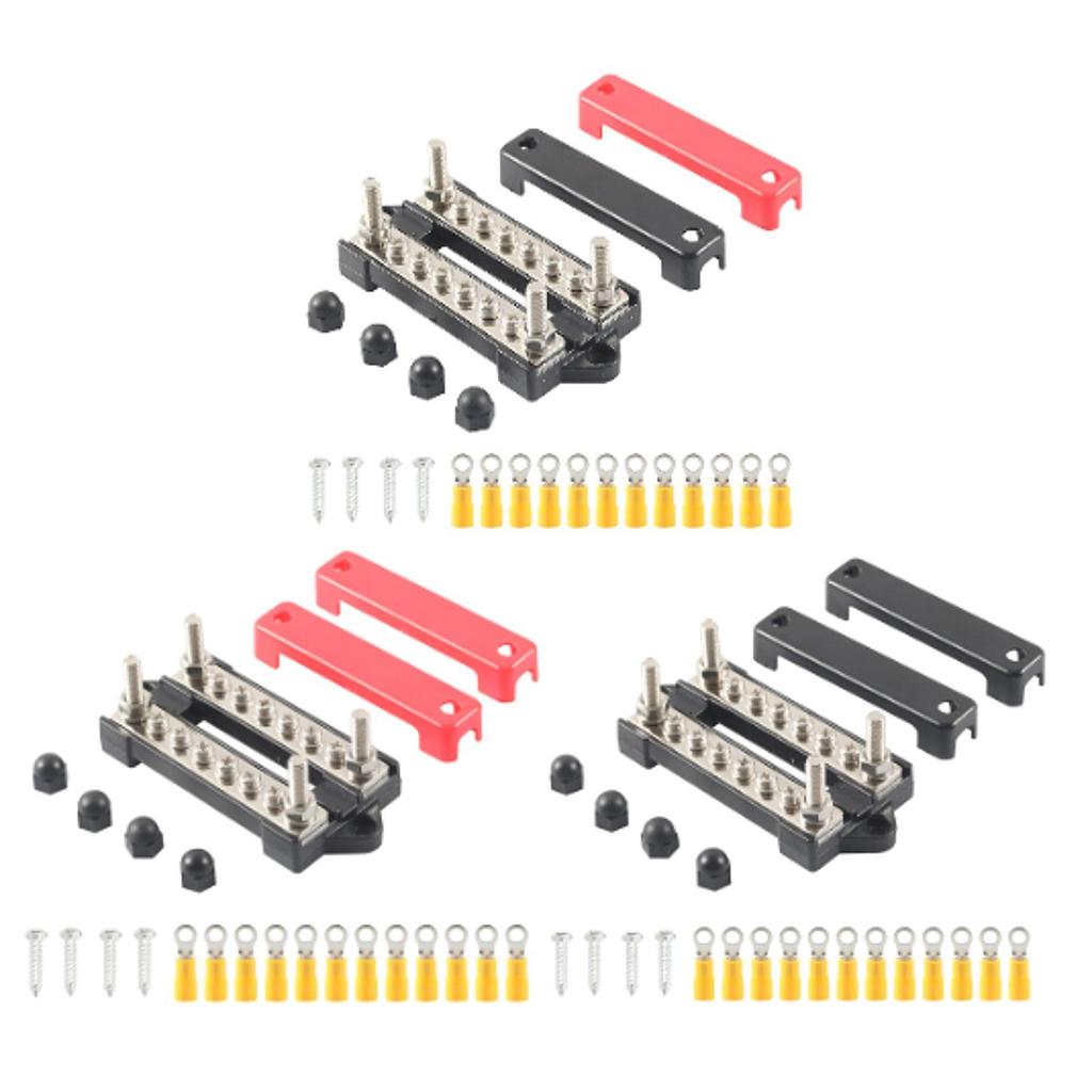 Power Distribution Block 6 Way Negative/Positive Insulated Busbar 150A Battery