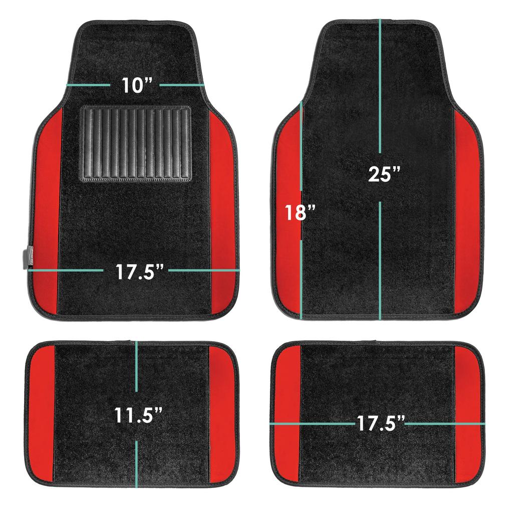 FH Group Group Red Floor Full Set with Driver Heel 66 x 46 x 30cm Imported from F14407RED (FH International) Mats, Pad, Front 46cm, Rear [Officially