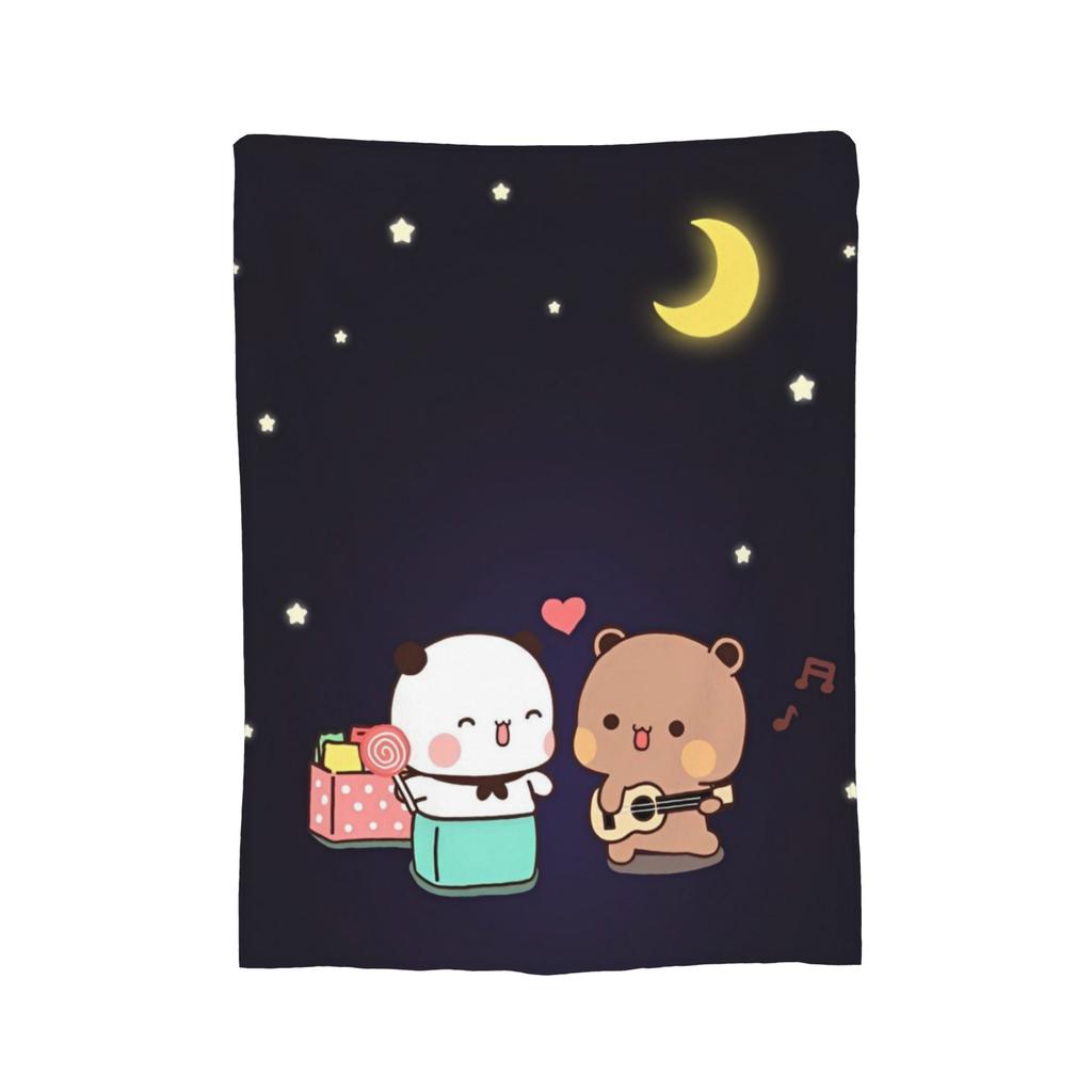 Bubu and Dudu Blanket Velvet Panda And Brownie Bear Couple Warm Throw Blanket for Bedding Couch Bed Rug