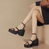 Босоножки на платформе Женские Босоножки с круглым носком Босоножки с увеличением высоты Женская Повседневная Римская обувь Летние Сандалии на толстой подошве Женские 2025