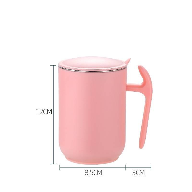 500ml Mug Large-capacity Stainless Steel Coffee Milk Cup with Lid Removable and Washable Simple Office Insulation Water Cup