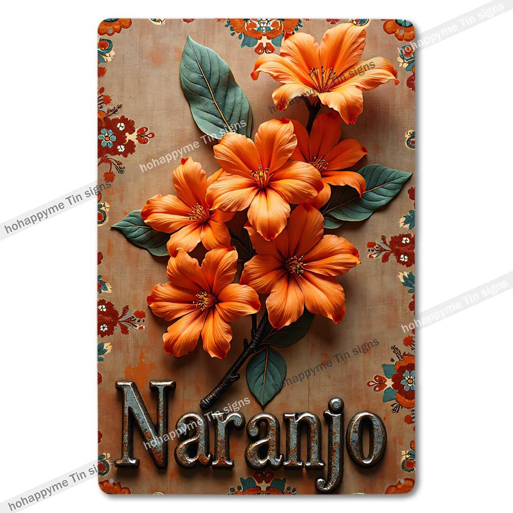 Retro Floral Metal Tin Signs Home Decor Wall Art Garden Farmhouse Country Kitchen Bathroom Living Room