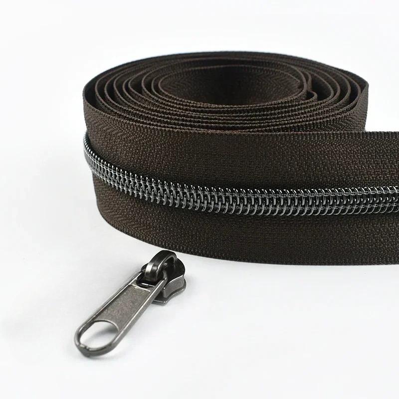 2/3/4/5M Meetee 5# Nylon Coil Zipper Tape + Zippers Slider Head for Garment Sewing Zip Closure Repair Kit Replacement Accessory