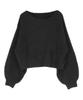 Titibait Boat Neck Loose Knit ACXP3830 Small Black Women's