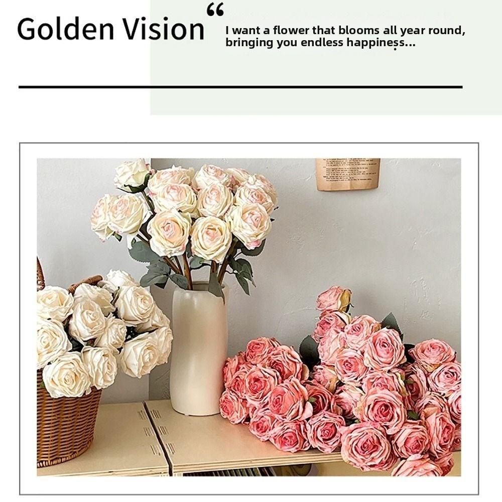 7PCS/Bundle Silk Petals Rose Artificial Flower Multicolor Ikebana Ornament Desktop Ornament