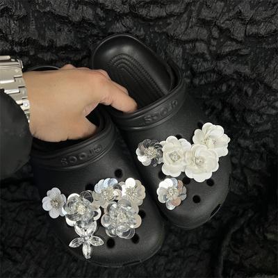 Пещерная обувь, Аксессуары для DIY, Легкие марлевые лепестки, Цветы, Акрил, Бабочки, Съемные обувные пряжки, Цветы для обуви, Аксессуары для обуви