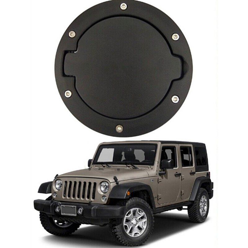 1PCS Gas Tank Cover  Black Fuel Filler Door Cover Gas Tank Cap 2/4 Door For  Jeep Wrangler
