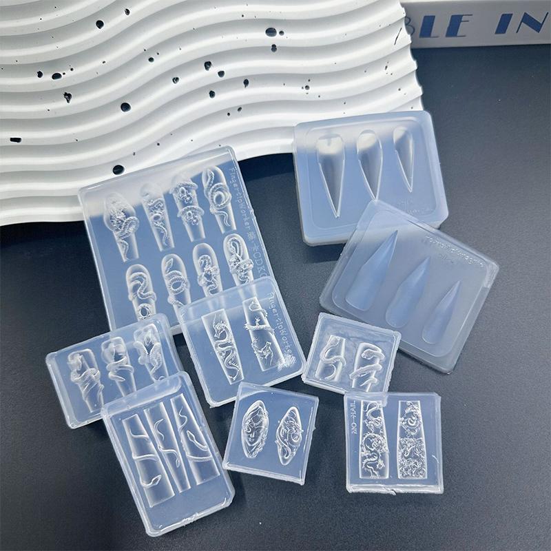 Cartoon Mini Snake Silicone Nail Mold Nail Stamping Stereoscopic Decorations Nails Diy Design Manicure Tools