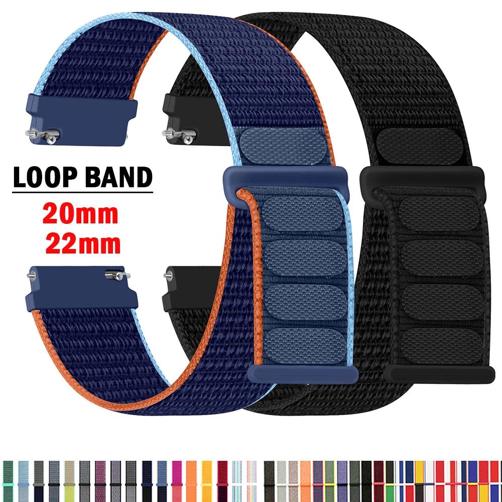 Nylon Loop Band For Samsung Galaxy Watch 6/5/pro/4/Classic/active 2 43-47-44mm 20mm/22mm Sport Bracelet Huawei Gt 4/2/e/3 Strap