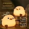 Doudou Duck Silicone Night Light: Eye-Friendly Sleep Companion for Kids - Soft, Creative, and Cute Gift.