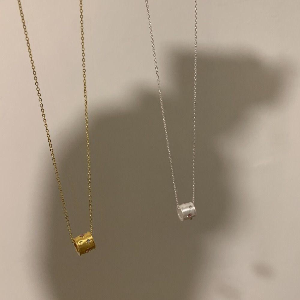 Цинк цинковый сплав ключичная цепочка маленькая стразы изысканная цепочка на шею ретро сплошной круг кулон ожерелье подарок