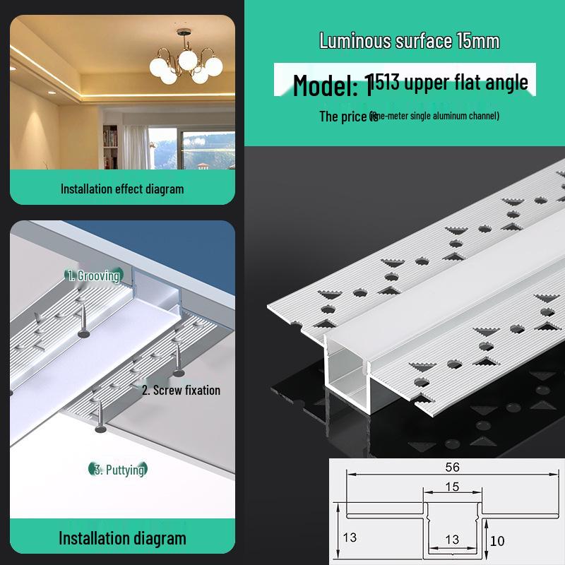 Seamless Linear Recessed LED Light Channel - Aluminum Strip Slot Design
