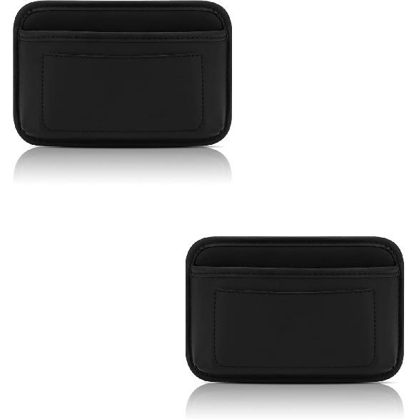 Accmor 2Pcs Universal Car Side Pocket Organizer, PU Leather Car Pocket Pouch Cell Phone Sunglasses Holder Organizer Accessories For Car Seat, Door,