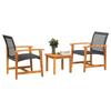 VidaXL Ensemble de Bistro 3 pcs, Chaises avec Table, Salon de Jardin Terrasse Patio, Moderne, Noir Résine Tressée et Bois 367601