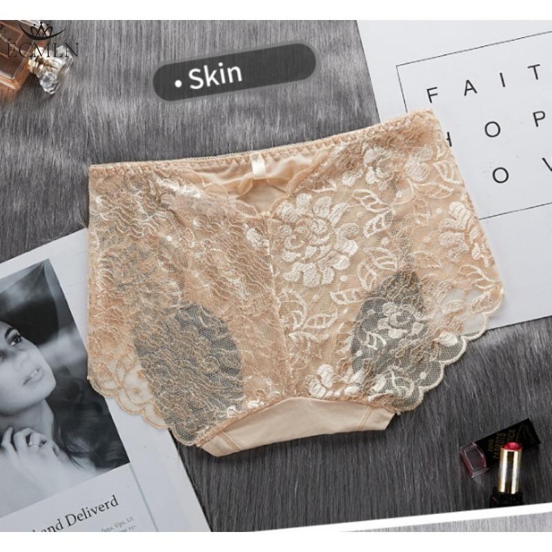 Women's Summer Thin Sexy Lace Panties Underwear Seamless Mid-high Waist Breathable Cotton Crotch Antibacterial Women's Briefs Knickers