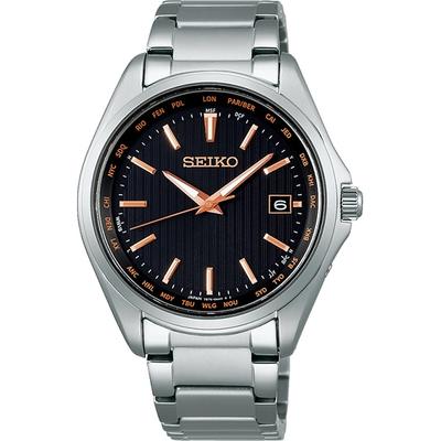 Мужской SBTM293 (Мужской металлический браслет SEIKO SELECTION) Круглые часы серебряные аналоговые