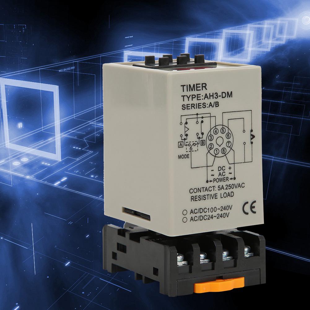 Реле таймера задержки с цифровым дисплеем, режим A/B, с базовой высокой точностью, AC220 В, AH3-DM