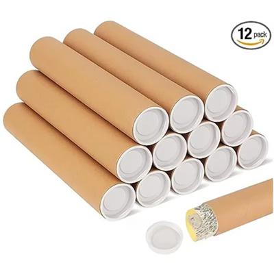 12 штук 2x12 дюймов картонных почтовых тубусов тубус для плакатов с крышками для упаковки плакатов для отправки по почте