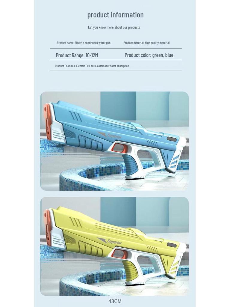 Cross-Border Large Capacity Automatic Water Absorption Electric Water Gun with Strong Battery Life