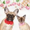 Abbylike 100 Pcs Valentine's Dog Collar Flowers Bows Dog Grooming Collar Bulk Adjustable Pet Bow Tie Cat Puppy Bowtie Charms Flower for Valentine's