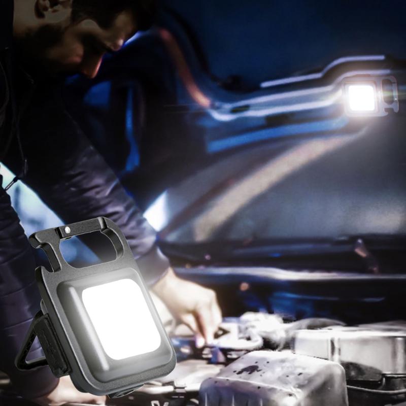 Pocket Flashlight Mini LED USB Rechargeable Keychain Light Work Light Portable Outdoor Camping Hiking COB Lantern