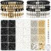3000pcs Soft Clay Beads DIY Jewelry Making Kit - Create Unique Charm Bracelets with Golden Accents, Artistic Craft Supplies