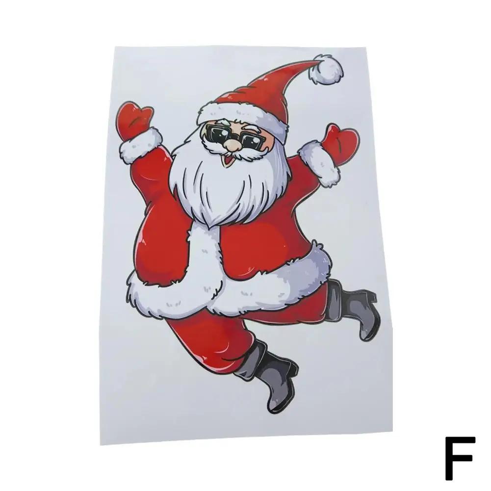 Веселые рождественские наклейки на стену Cr, модные Санта-Клаусы, ПВХ, домашний декор, новое украшение для окна автомобиля, аксессуар для комнаты на год, винил Remo W6G1