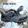 Мужская походная обувь, зимние уличные снежные хлопковые ботинки, водонепроницаемая кожаная спортивная треккинговая обувь, теплые плюшевые кроссовки для альпинизма, размер 39-47