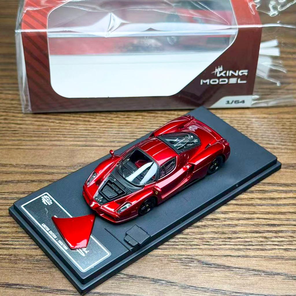 King Model 1:64 Enzo Figure Edition Simulation Alloy Open-lid Miniature Die-cast Car Model Custom Toys Gift Collectible Ornament