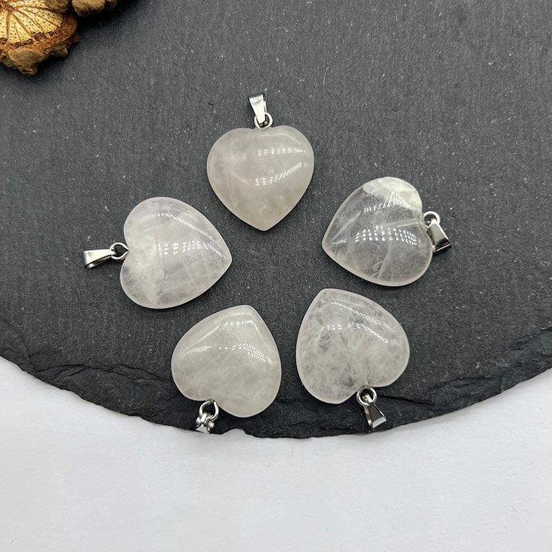 Ожерелье с подвеской из натурального хрустального камня в форме сердца, аксессуары - Ювелирные изделия с подвеской Love