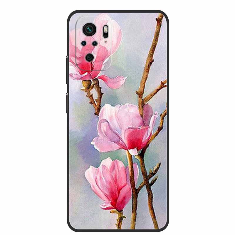 For Xiaomi Poco M5s Case Luxury TPU Soft Silicone Phone Back Cover for PocoM5s Shockproof Flowers Cute Cartoon Flowers New Coque