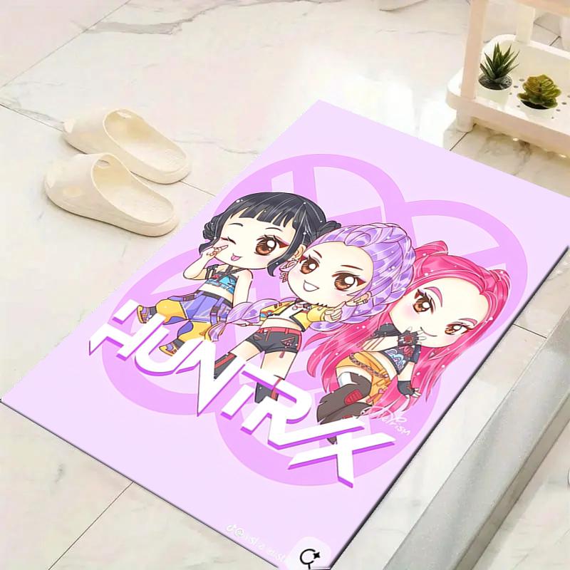 1Pc Huntrix Future Fashion Icons Rug, Office Carpet Indoor Outdoor Doormat, Non-Slip, Comfortable, Living, Christmas Halloween, Xmas Gift L1460
