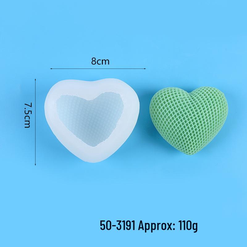 Силиконовая 3D форма в виде сердца для изготовления освежителя воздуха в машину, свечи, игрушки-пищалки и декора ко Дню святого Валентина.