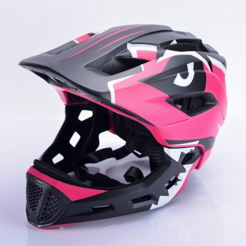 Kids Full Face Helmet Balance Bike Scooter Cycling Skateboarding Removable Chin Guard Lightweight EPS Safety Gear