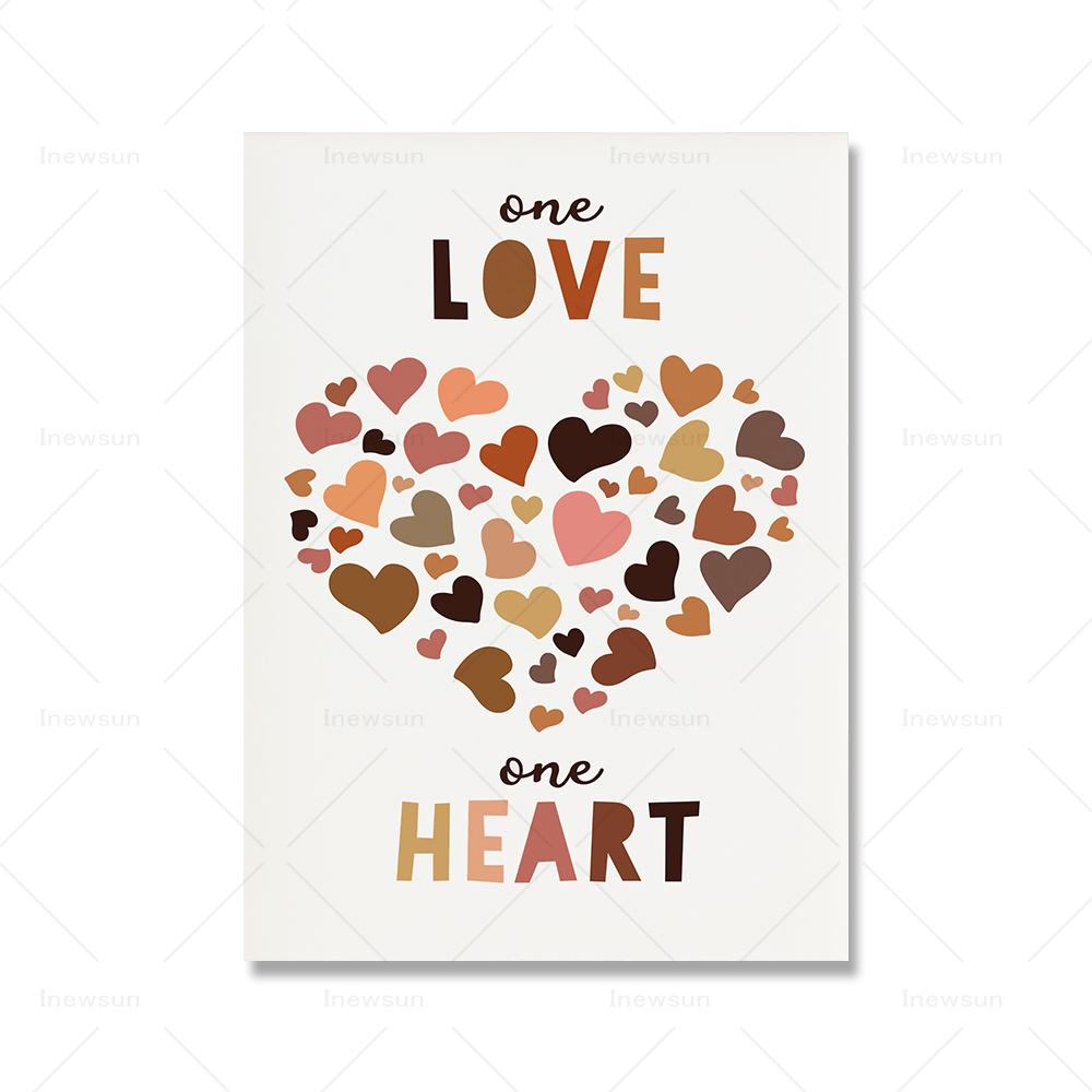 Инклюзивный класс Искусство Разнообразие Плакат Человеческое Равенство Принты Дети Настенная Картина На Холсте Любимая Доброта Декор Класса Картины
