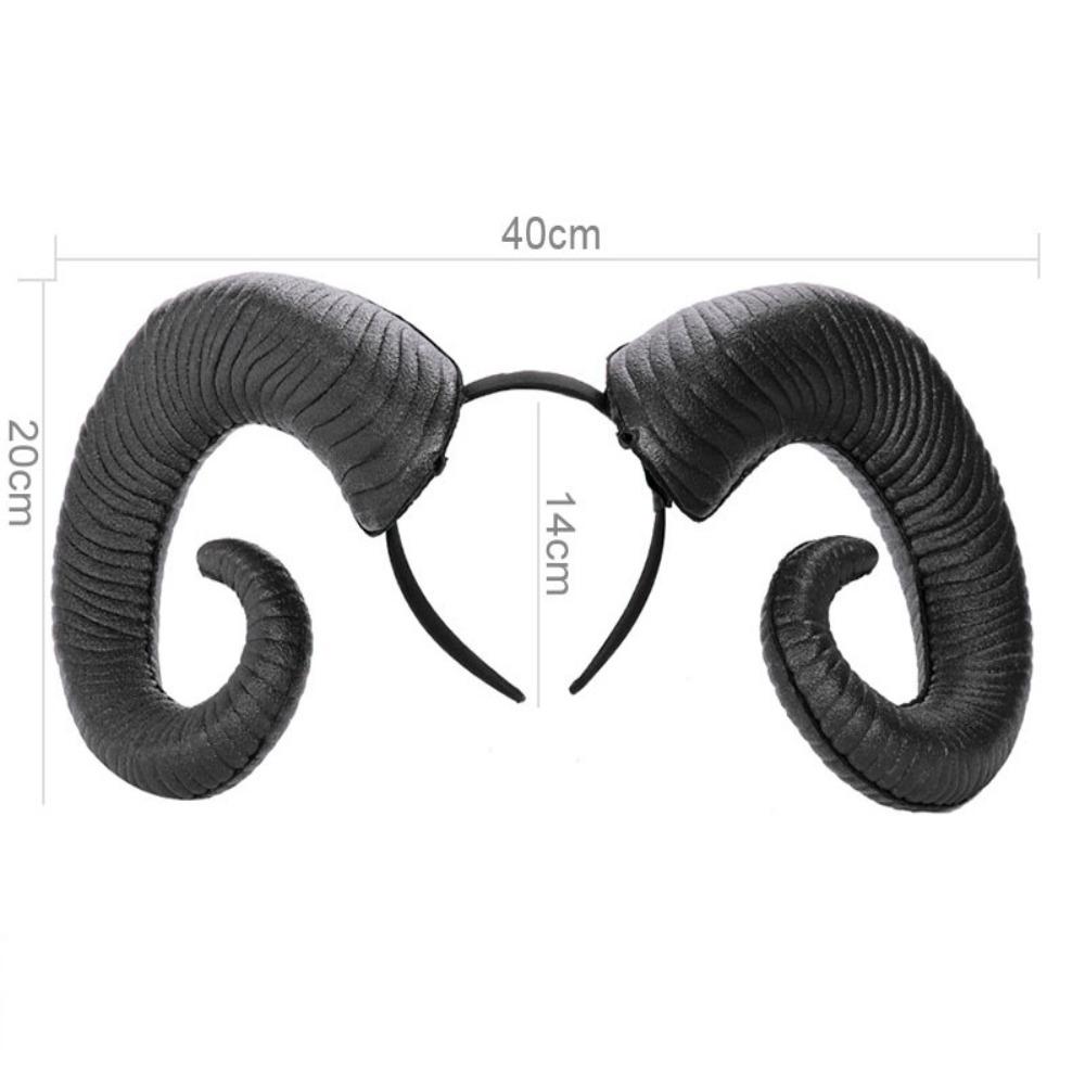Long Halloween Ox Horn Headband Goth Gothic Cosplay Headpiece Funny Party Photo Props