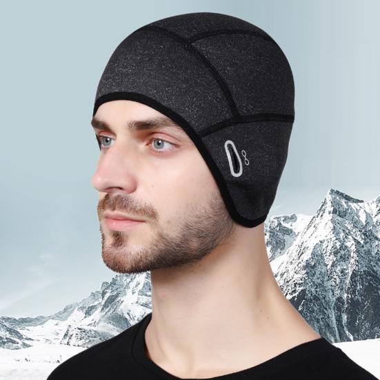 Зимняя велосипедная шапка-подкладка с отверстиями для очков, защита ушей, эластичная, нескользящая, сохраняющая тепло, ветрозащитная шапка-чепец для езды на велосипеде, бега, катания на лыжах