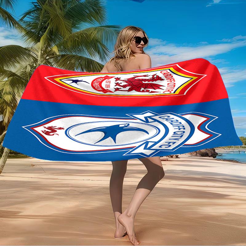 Football Club Cardiff Beach Towel Microfiber Beach Towel, Lightweight and Quick-Dry, for Summer Travel, Swimming Pool Fan Birthday Gift