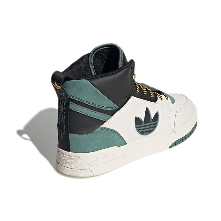 Adidas Originals Drop Step XL Leather Non-Slip Wear-Resistant Mid-Top Sneakers Unisex Sneakers Black Green GW6189