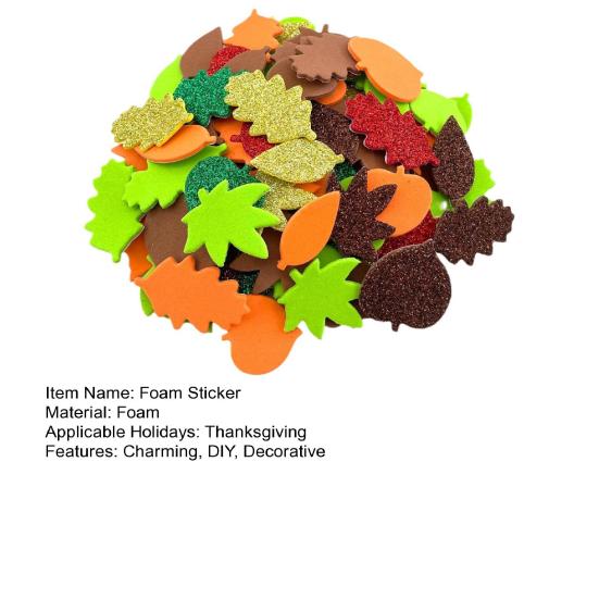 500 шт. пенопластовых наклеек, самоклеящиеся блестящие наклейки в виде кленового листа, осенние наклейки для детей, сделай сам, принадлежности для вечеринок на День благодарения, украшение урожая